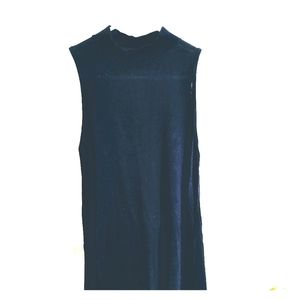 Navy Mock Turtleneck Shirtdress